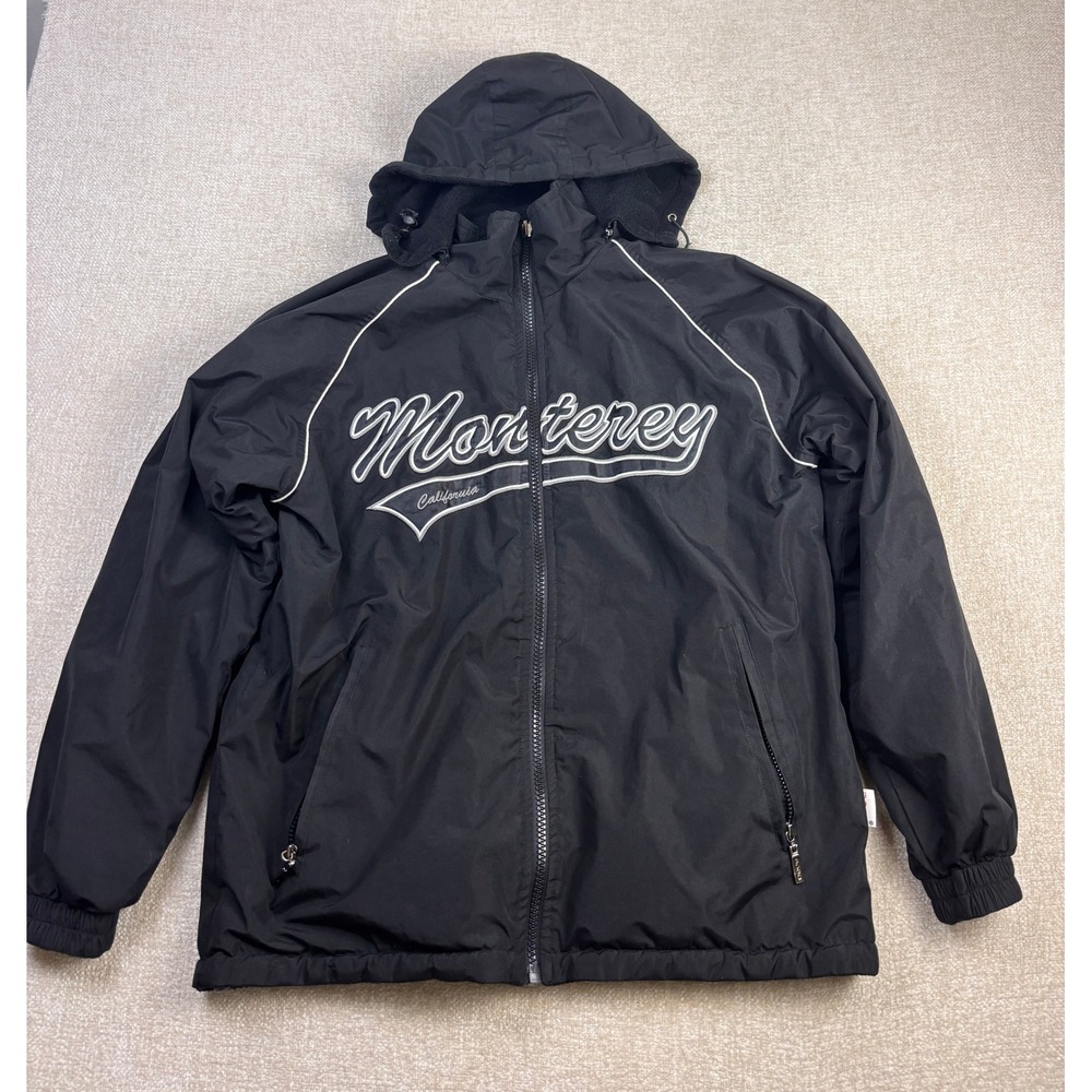Gogo Sports Monterey California Reversible Hooded Jacket Black Mens XS